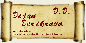 Dejan Derikrava vizit kartica